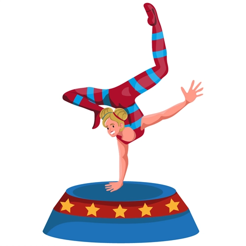 Carnival Circus Theme Acrobat Handstand Transparent Sticker